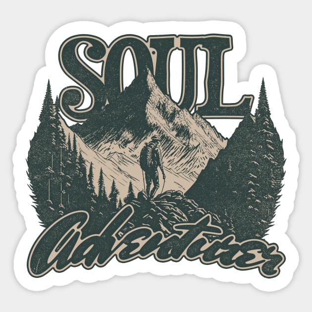 Vintage Retro Soul Adventurer Sticker by metamorfatic